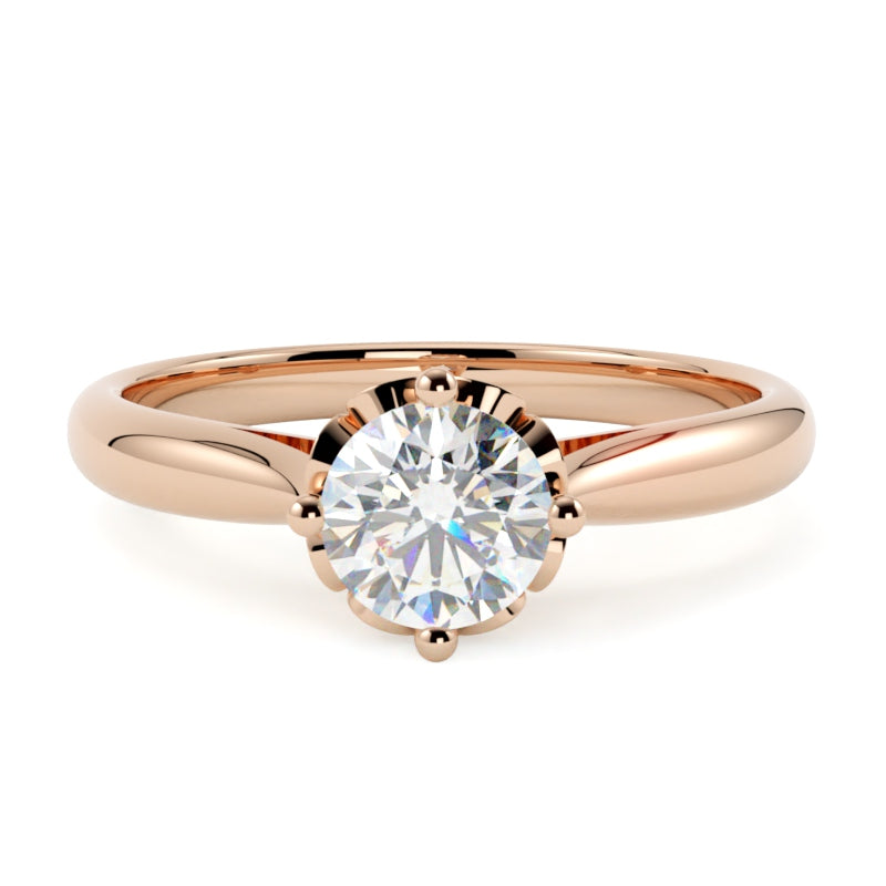 Model Isla z różowego złota 585 – subtelny pierścionek z diamentem, manufaktura GOLDPORT